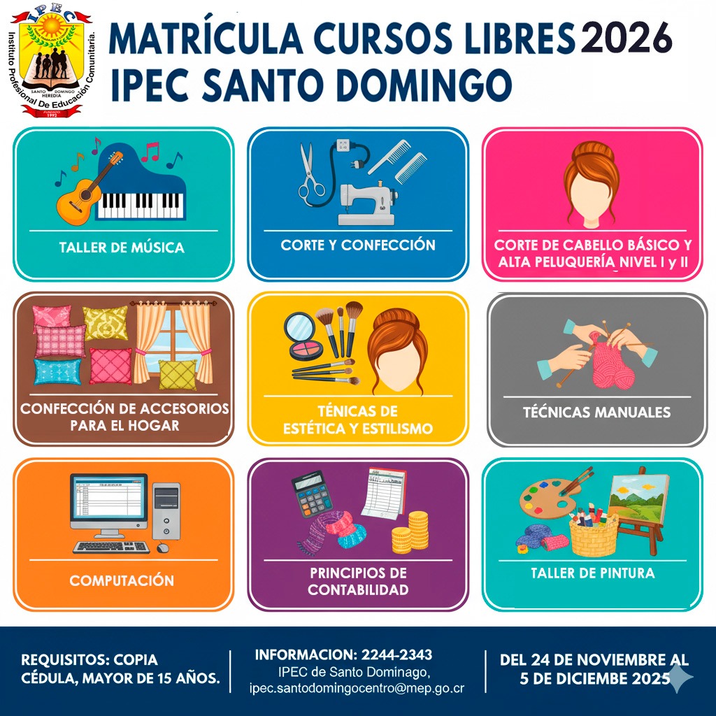 Matrícula Cursos Libres 2026 - IPEC Santo Domingo (módulo 1)