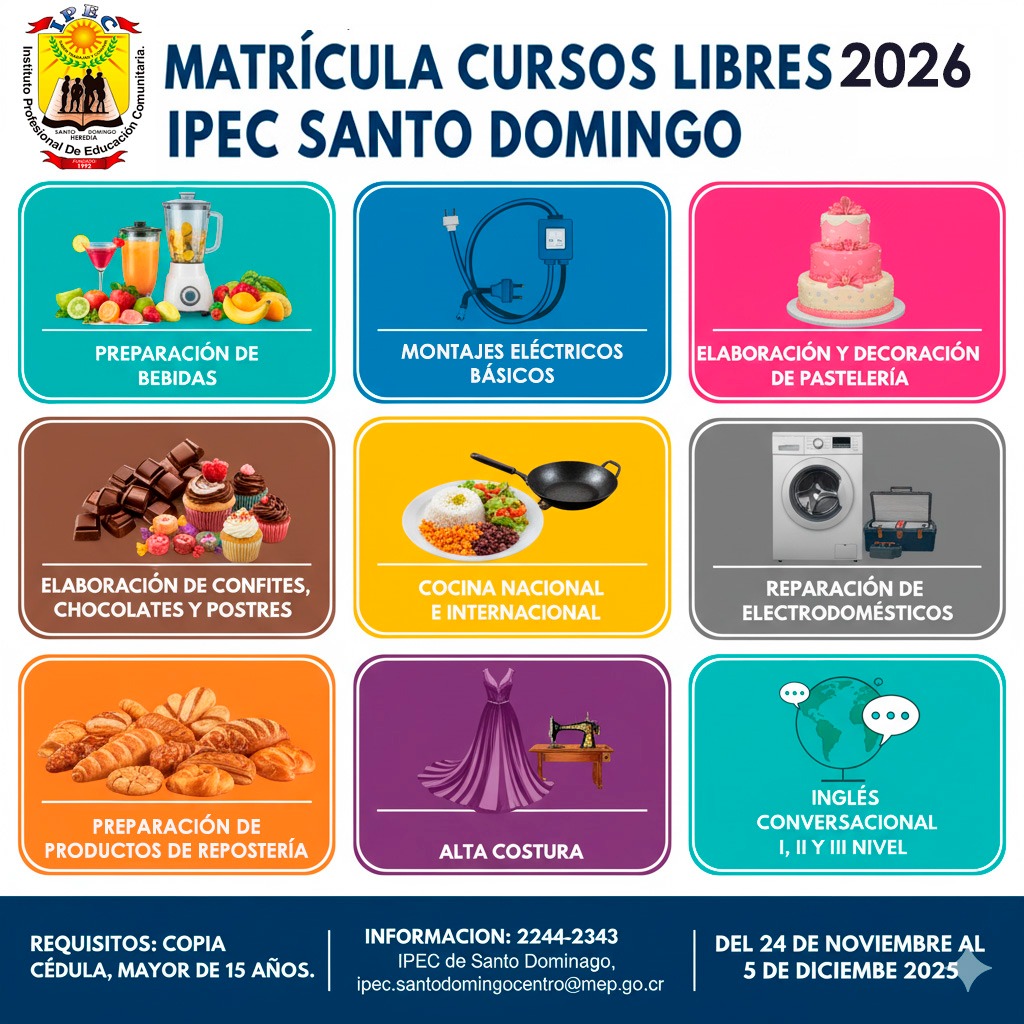 Matrícula Cursos Libres 2026 - IPEC Santo Domingo (módulo 2)
